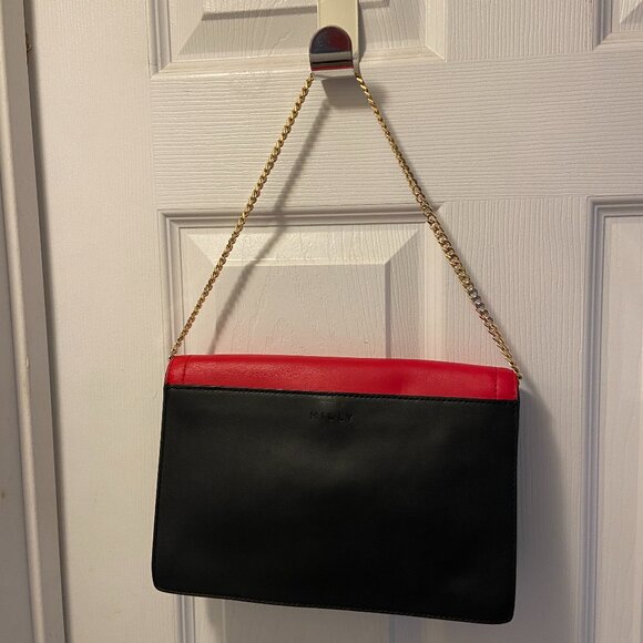 Milly Leopard, Red, and Black Leather Purse